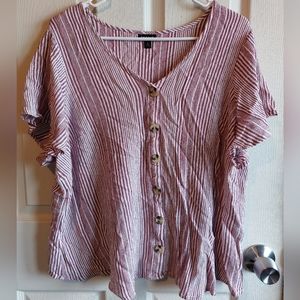 Torrid 3 Maroon Striped top